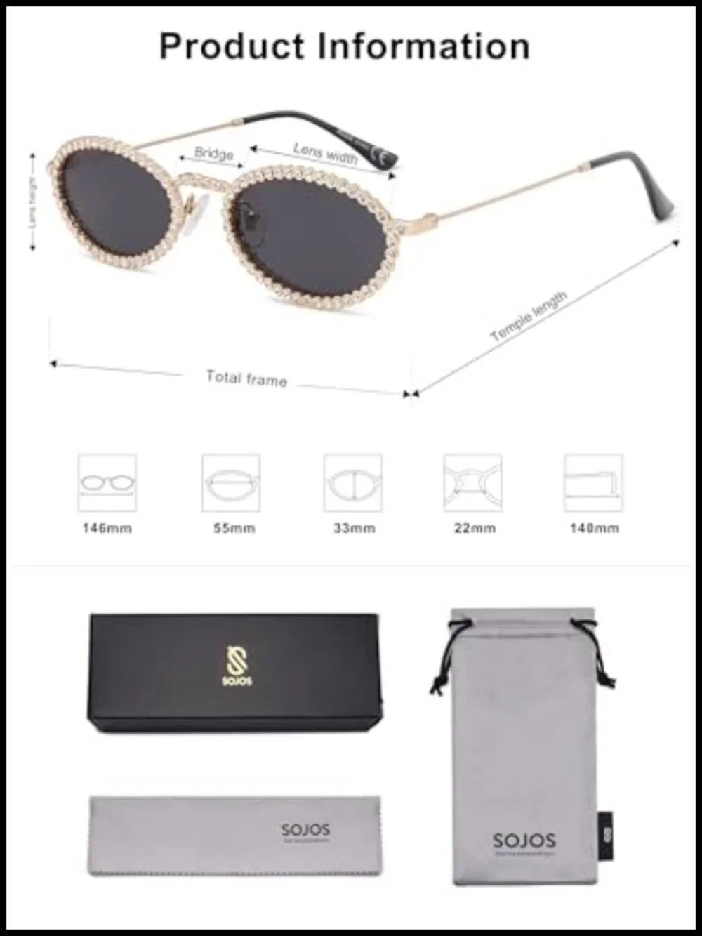 Y2K Oval Rhinestone Sunglasses UV400 Metal Frame Women Retro Disco Shades